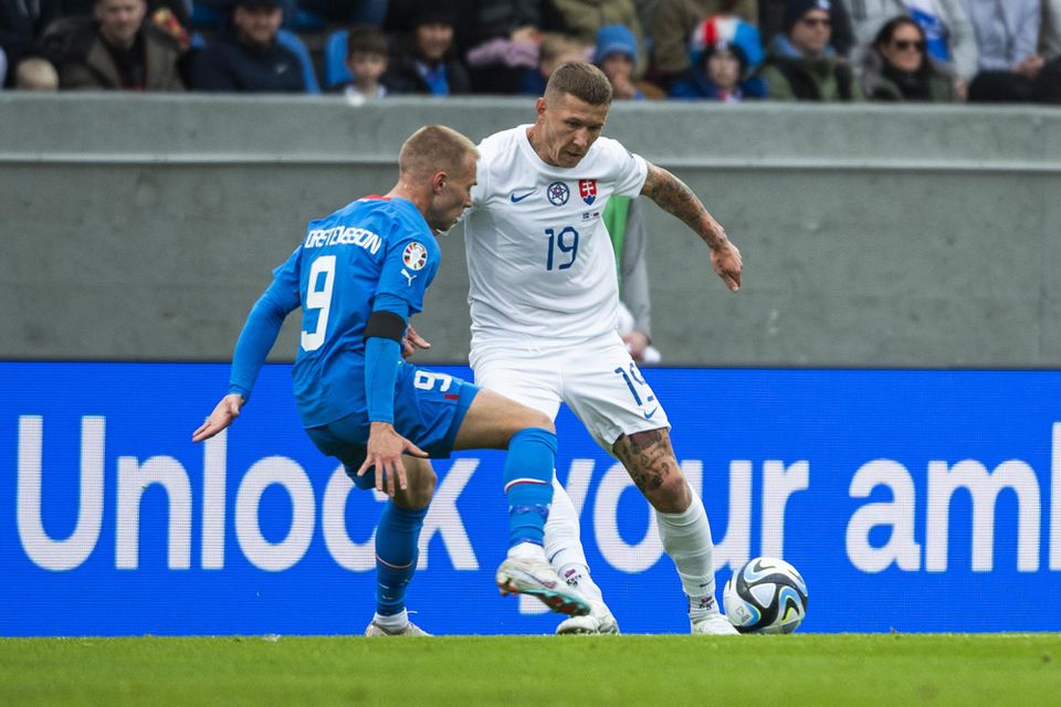 Juraj Kucka v zápase proti Islandu