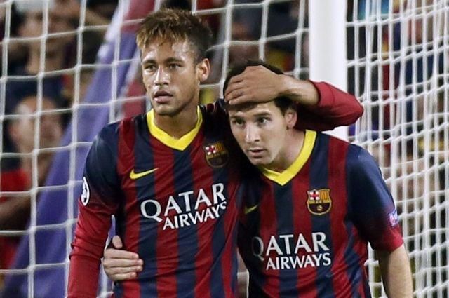 Lionel Messi Neymar drz mi celo reuters