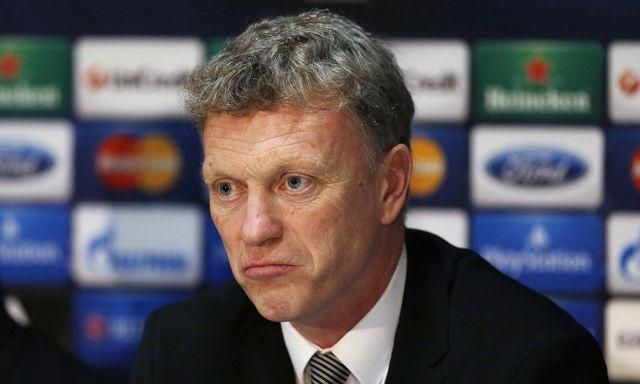 David moyes trener man utd tlacovka vs olympiakos liga majstrov odveta mar2014 reuters