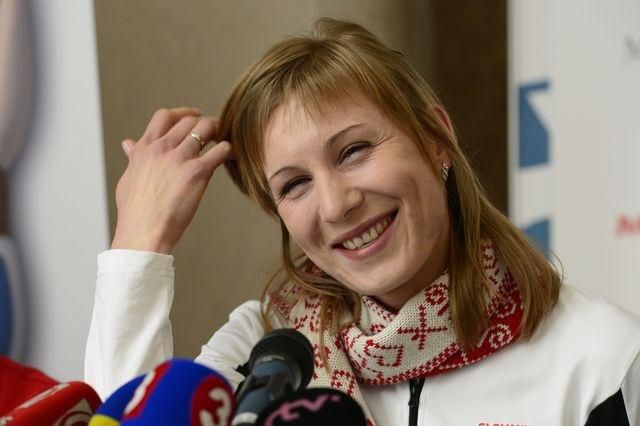 Anastasia Kuzminova biatlon Soci tlacovka po olympiade foto