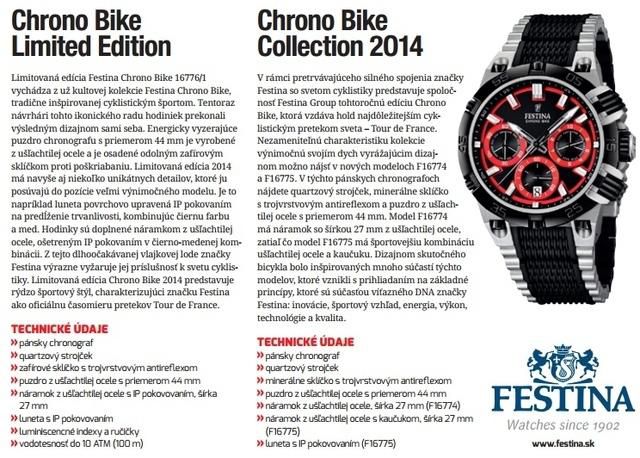 Festina chrono bike 2014 hlavna cena tipovacka tour de france