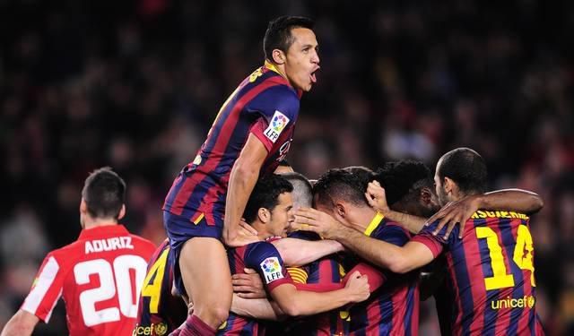Barcelona hraci radost gol apr14 sita