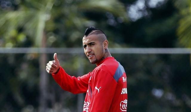 Arturo vidal cile trening jul14 ms2014 reuters