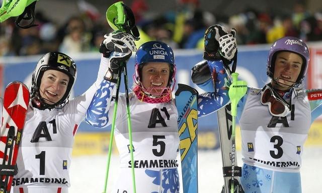 Kathrin zettelova veronika zuzulova tina mazeova slalom semmering2012 reuters