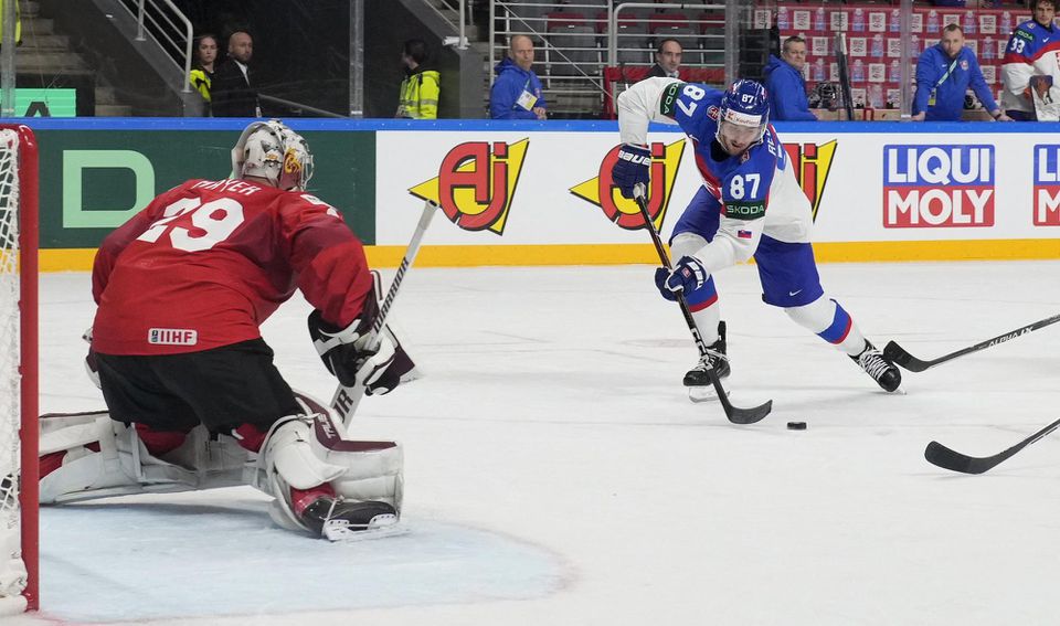 MS v hokeji 2023: Švajčiarsko - Slovensko (Robert Mayer a Pavol Regenda)