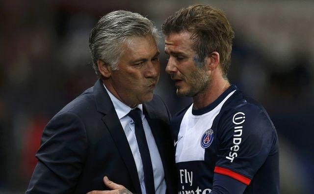 Carlo ancelotti trener psg beckham reuters