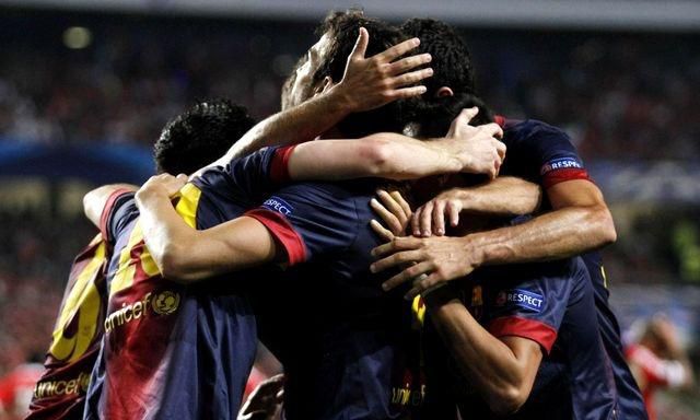 Barcelona hraci radost vs benfica okt2012 reuters