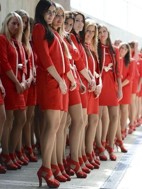 Pit girls ilustracka f1 silverstone reuters