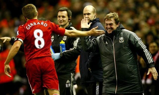 Gerrard tukes dalglish liverpool jan2012
