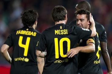 Messi xavi fabregas barcelona cierne dres okt2011