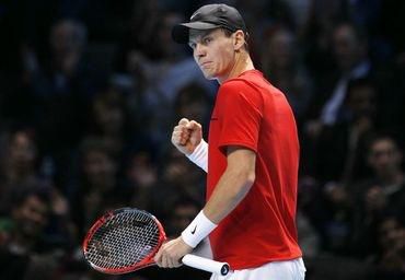 Berdych vitazne gesto world tour finals 2011 nov2011