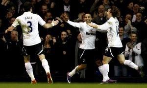 Bale lennon modric tottenham radost vs everton jan2012