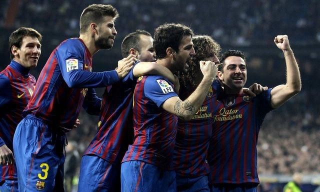 Barcelona hraci radost vs real madrid jan2012