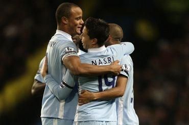 Nasri a spol man city radost vs norwich dec2011