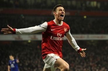 Koscielny arsenal goool vs everton feb2011