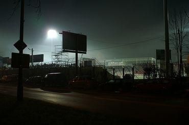 Cracovia krakov stadion v noci