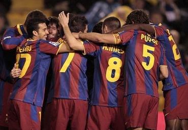 Messi fcbarcelona radost spoluhraci