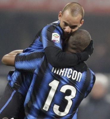 Sneijder objatie maicon inter milano feb2011