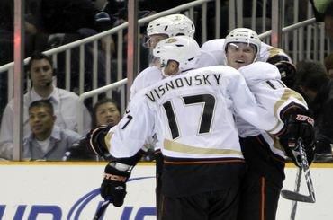 Visnovsky lubomir anaheim radost gol ducks