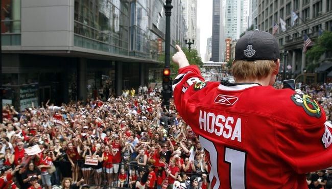 Chicago blackhawks oslava sialenstvo hossa2 stanley cup