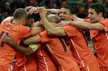 Holandsko hraci radost semifinale ms2010