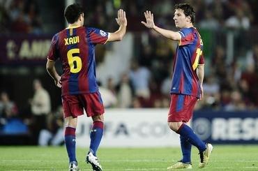 Xavi tukes messi barcelona lm2009