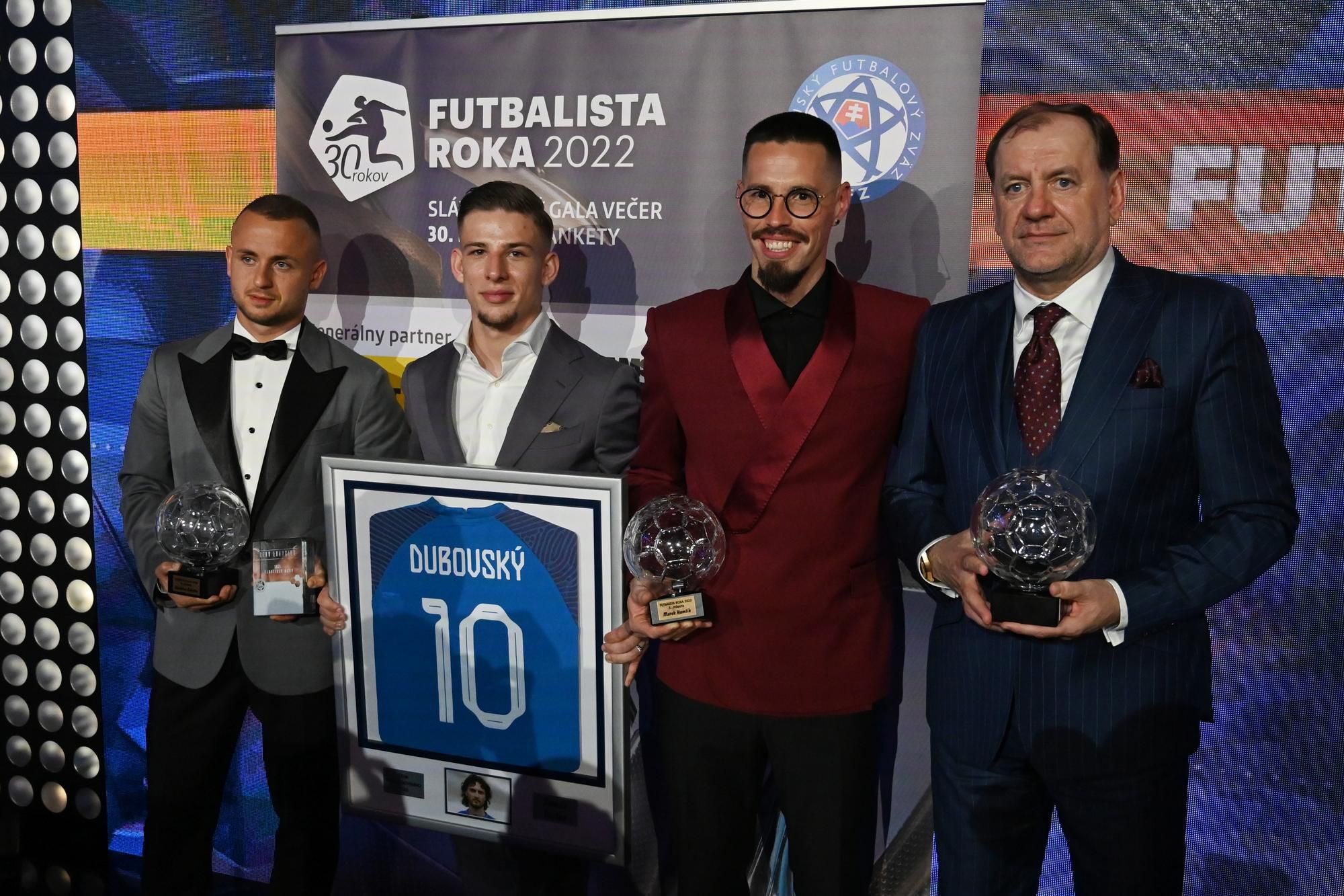 Stanislav Lobotka, Tomáš Suslov, Marek Hamšík a Vladimír Weiss st