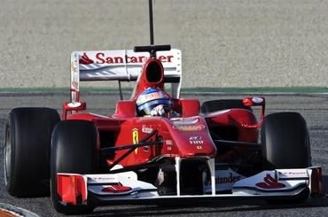 Alonso fernando ferrari testovanie valencia 2010