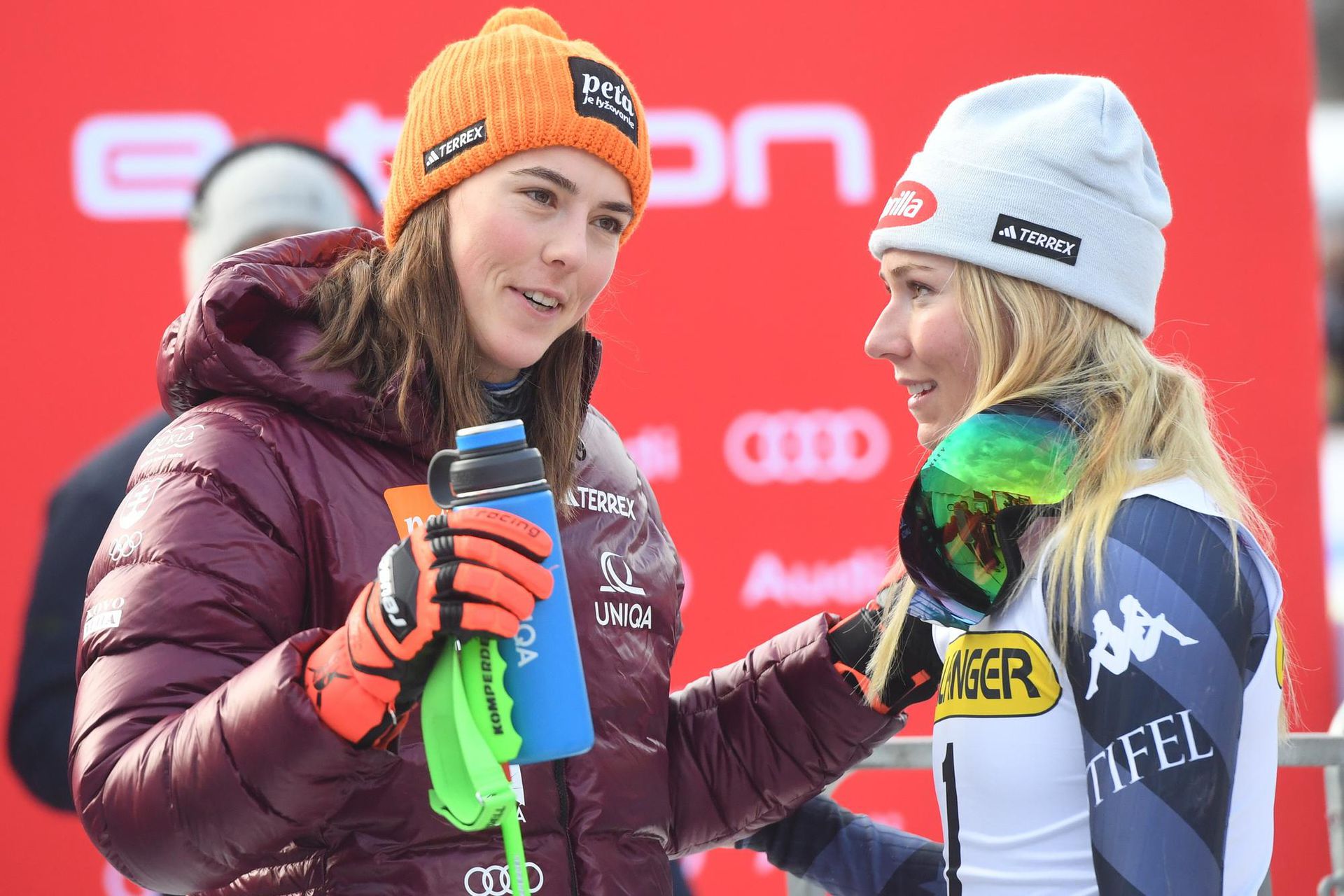 Mikaela Shiffrinová a Petra Vlhová.