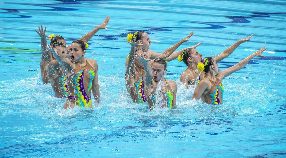 Na snímke slovenské reprezentantky v synchronizovanom plávaní.