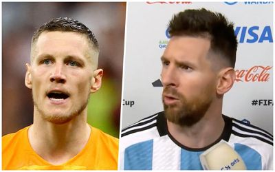 MS vo futbale 2022: Musel ho až upokojiť novinár. Lionel Messi sa pustil do Weghorsta aj Van Gaala