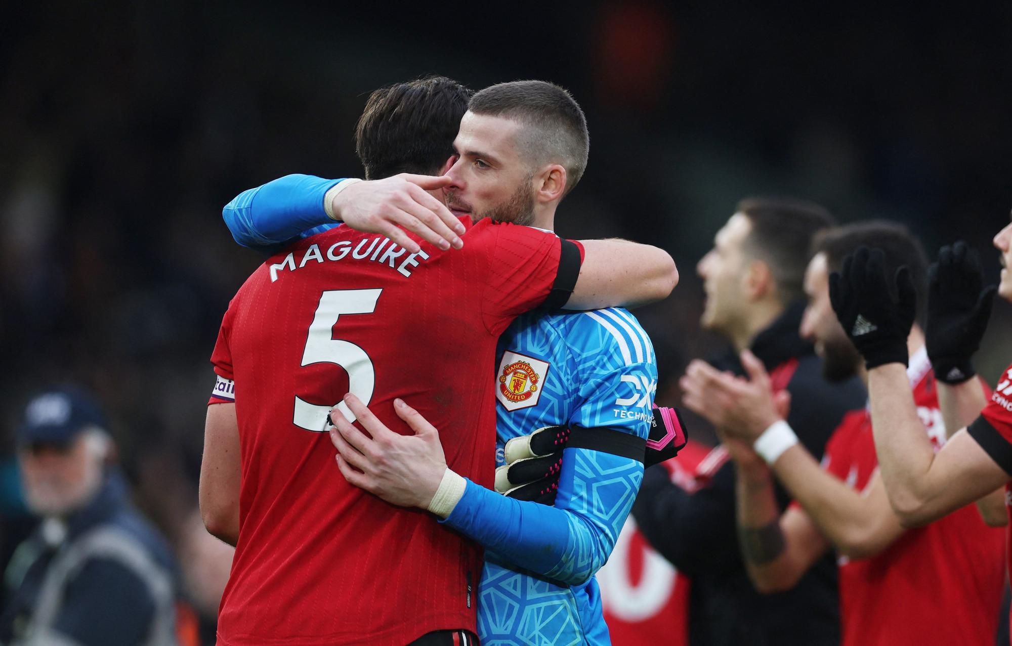 Harry Maguire a David De Gea, Manchester United