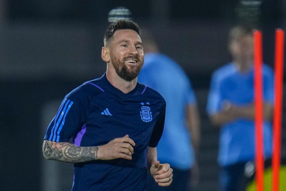 Argentínčan Lionel Messi počas tréningu.