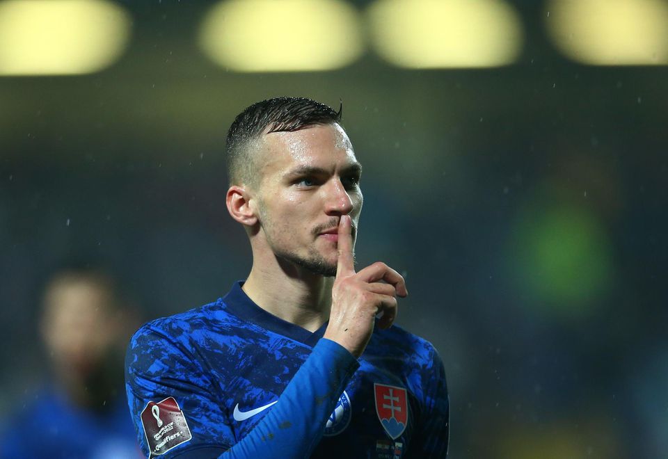 Chorvátsko - Slovensko: Lukáš Haraslín po góle na 1:2