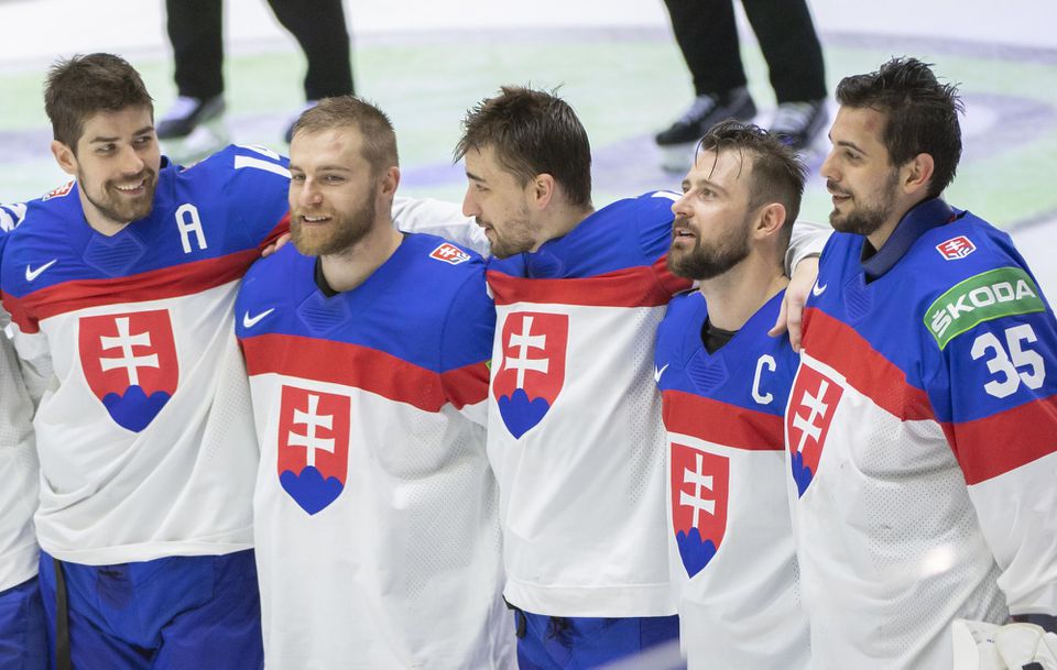 MS v hokeji 2022: Slovensko - Dánsko (Víťazná radosť slovenských hokejistov)