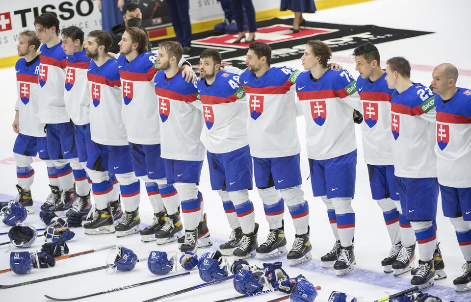 MS v hokeji 2022: Slovensko - Dánsko (Víťazná radosť slovenských hokejistov)