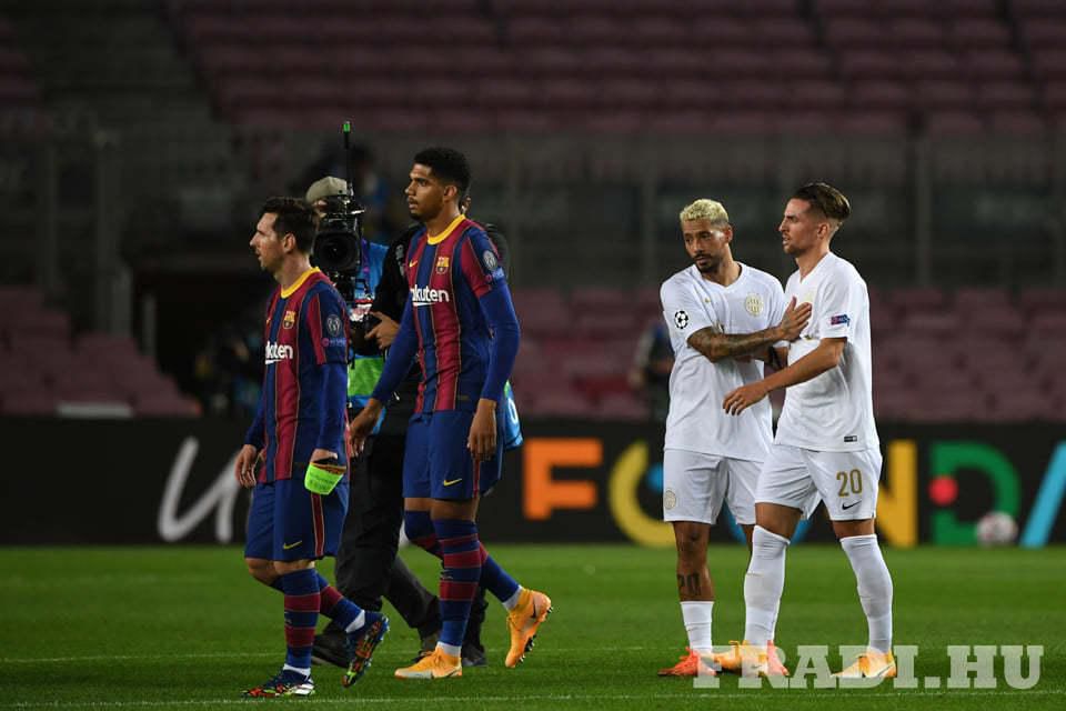 Róbert Mak (Ferencváros Budapešť) a Lionel Messi (FC Barcelona)