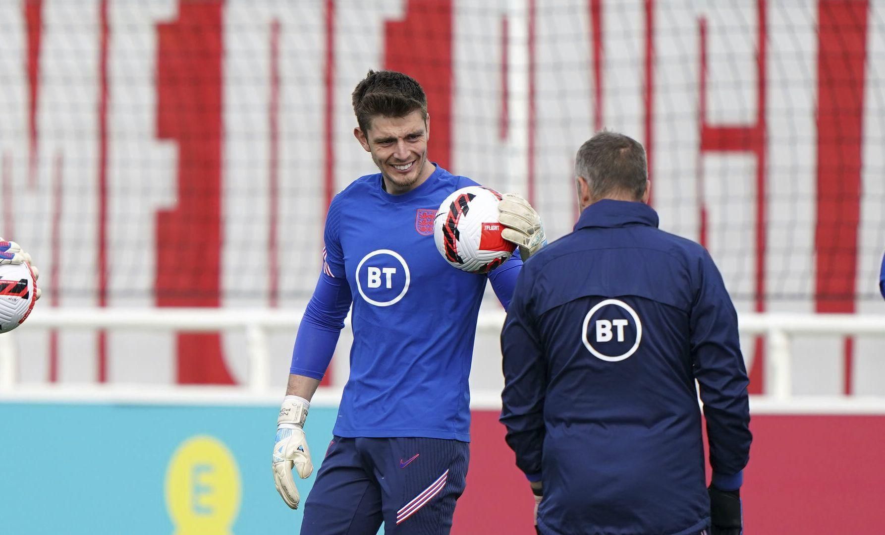 Nick Pope na tréningu anglickej reprezentácie