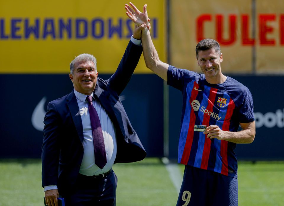 Joan Laporta a Robert Lewandowski, FC Barcelona