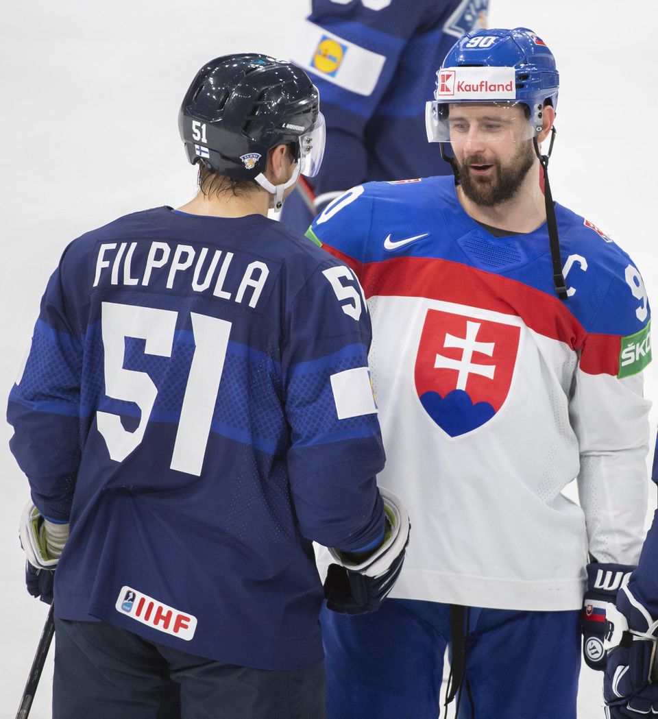 Tomáš Tatar (Slovensko) a Valtteri Filppula (Fínsko)