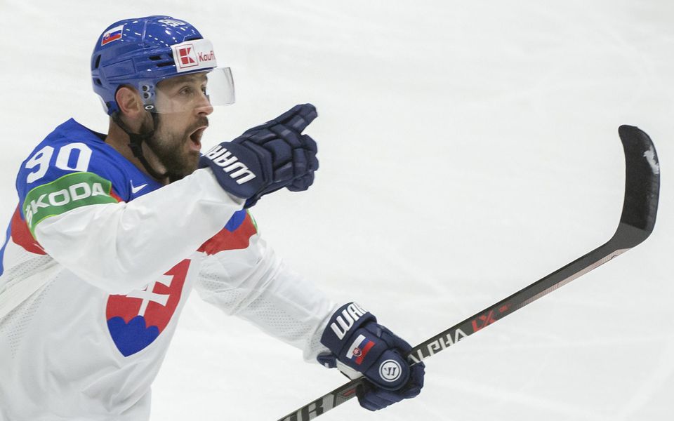 MS v hokeji 2022: Slovensko - Dánsko (Tomáš Tatar oslavuje úvodný gól)