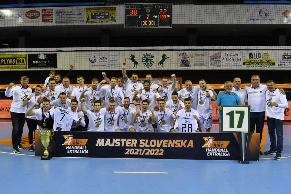 Tatran Prešov oslavuje zisk 17. titulu majstrov Slovenska
