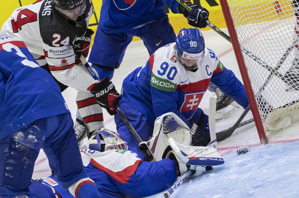 MS v hokeji 2022: Slovensko - Kanada (Adam Húska, Tomáš Tatar, Dylan Cozens)