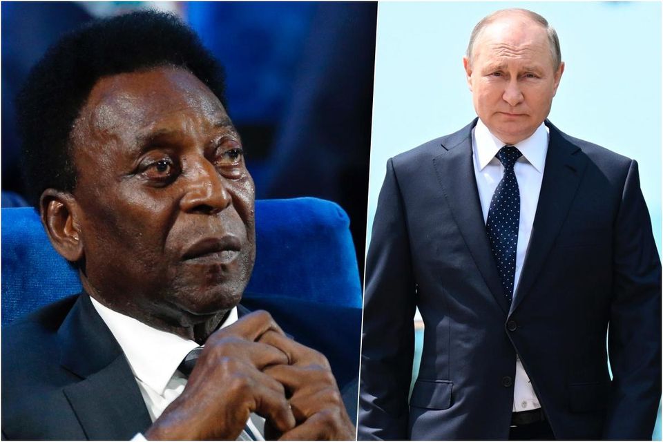 Brazílsky futbalista Pelé a ruský prezident Vladimir Putin.
