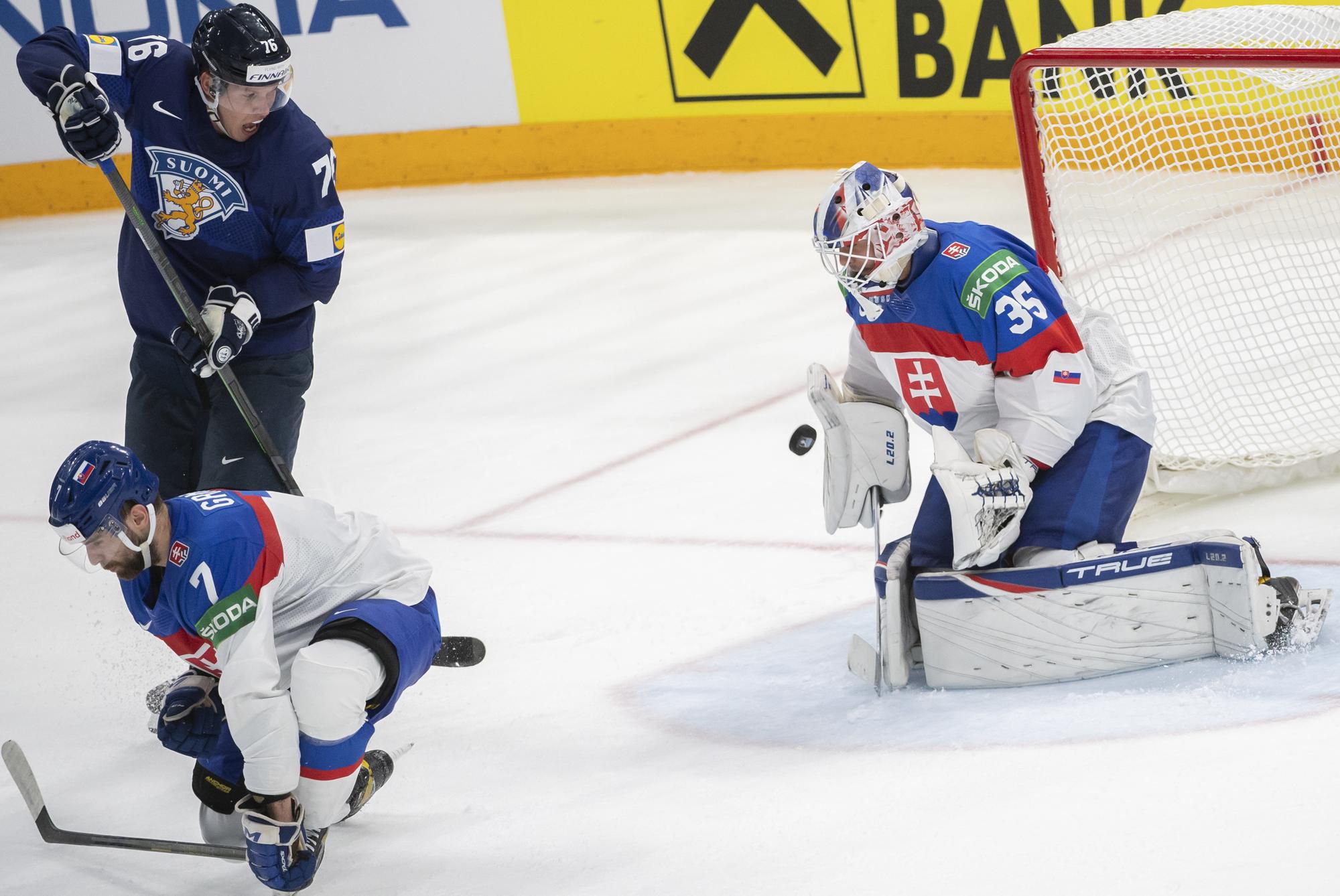 MS v hokeji 2022: Slovensko - Fínsko (Mário Grman, Jere Sallinen, Adam Húska)