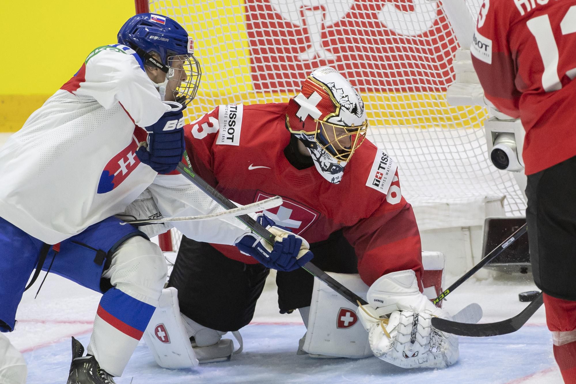 MS v hokeji 2022: Švajčiarsko - Slovensko (Adam Sýkora, Leandro Genoni)