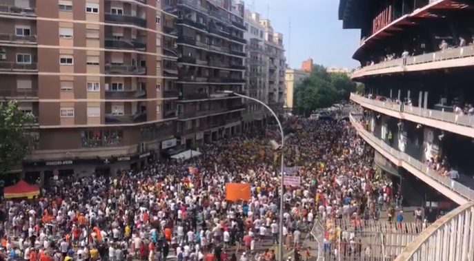 Protestujúci fanúšikovia Valencie