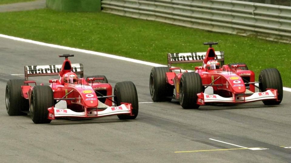 Rubens Barrichello a Michael Schumacher.