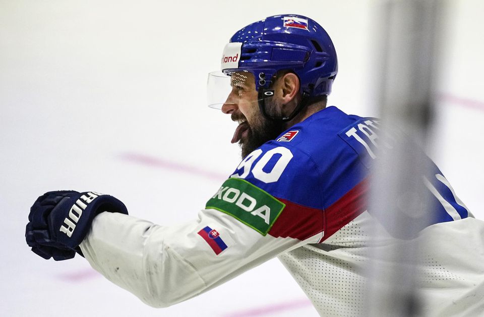 MS v hokeji 2022: Slovensko - Dánsko (Tomáš Tatar oslavuje druhý gól)