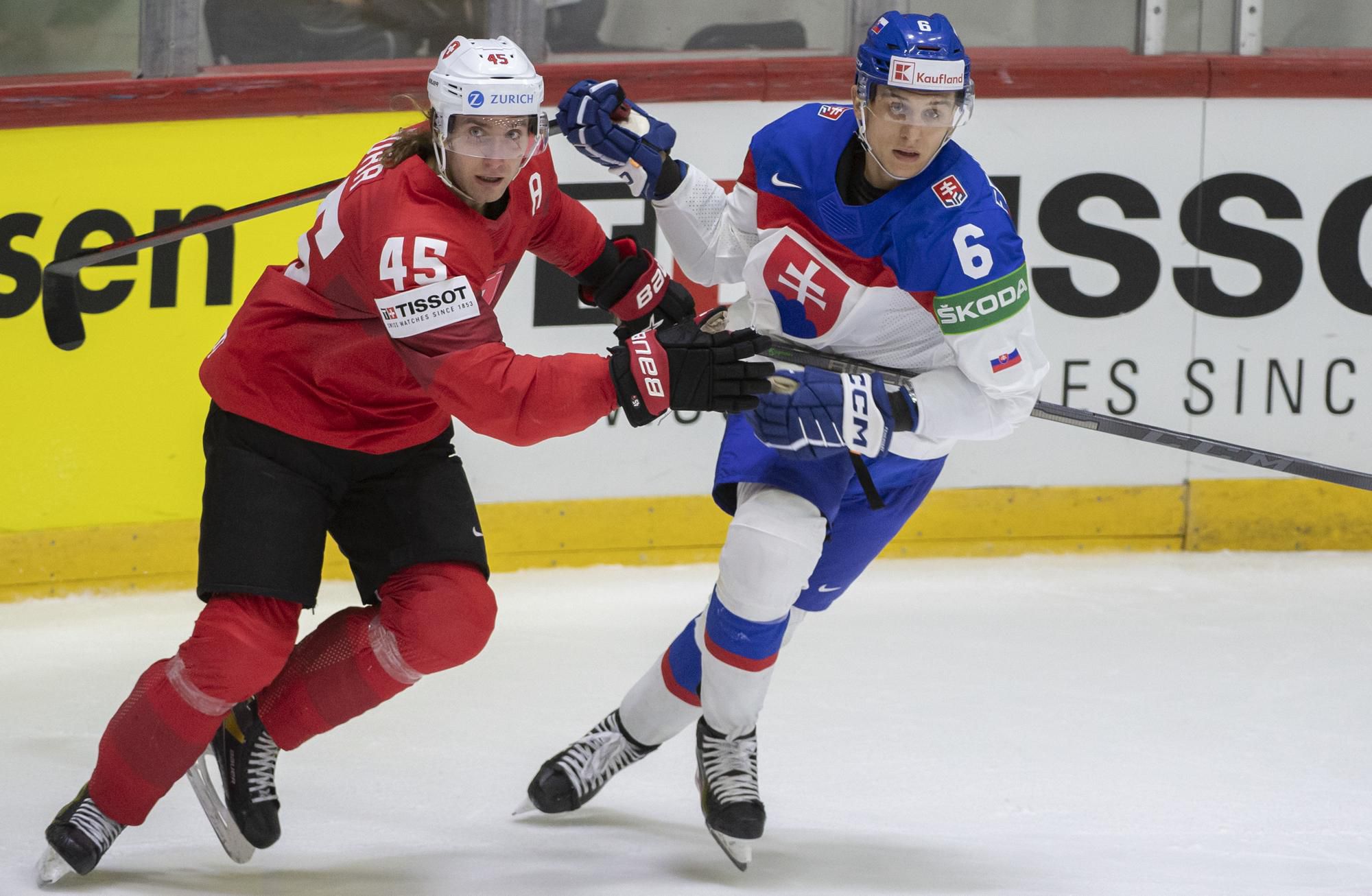 MS v hokeji 2022: Švajčiarsko - Slovensko (Michael Fora, Martin Fehérváry)